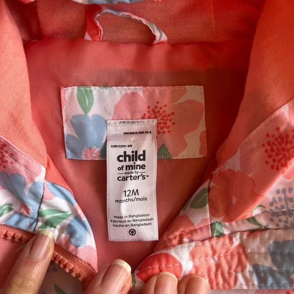 NWOT Carters Spring Floral Baby Girl Rain Jacket/Coat - Picture 7 of 9